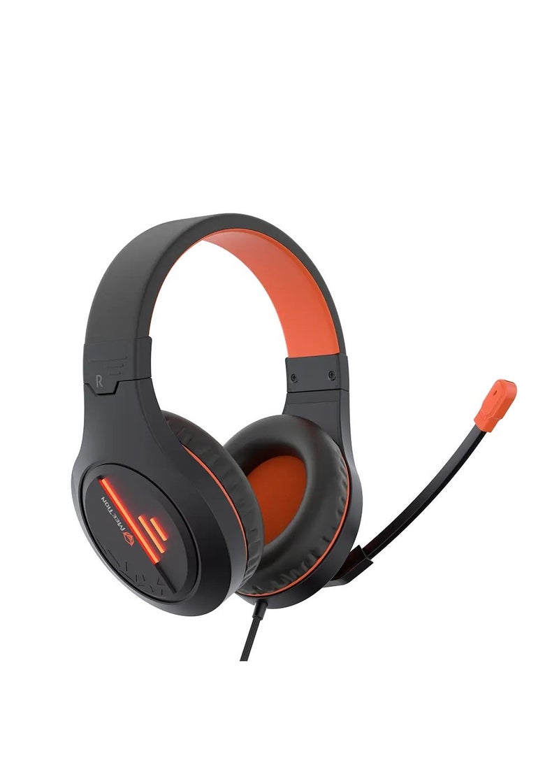 MeeTion Gaming Headset MT-HP021 with Built-in Microphone, Black/Orange - Image 3