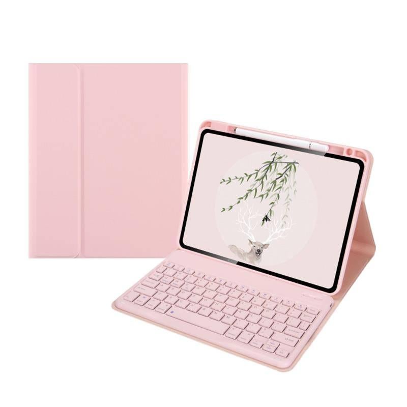 DGG حافظة آيباد بلوحة مفاتيح متوافقة مع iPad Air / iPad 10.2 باللون وردي باللون الوردي - Image 1