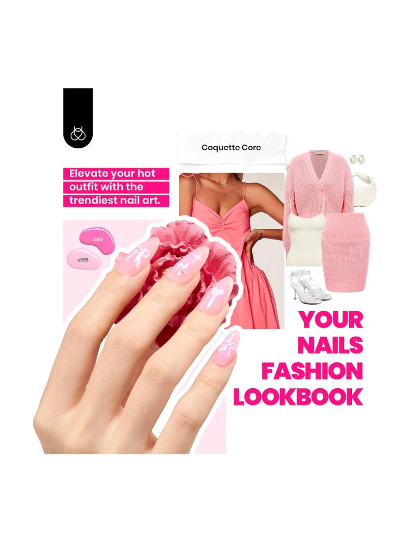 beetles Gel Polish Beetles Gel Nail Polish 25 Colors Gel Polish Set Nude Blue Pink Red Gel Polish Chic Outfits Collection with 3Pcs Base Top Coat Gel Fall Manicure Kit Salon DIY Home Gift for Women Girls  - Image 2