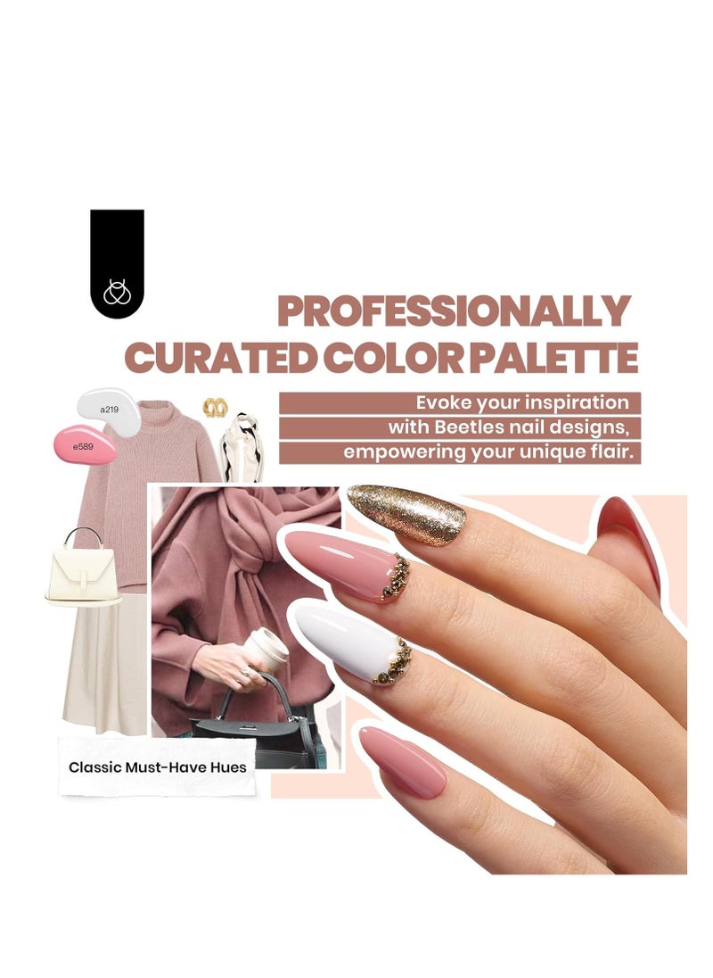 beetles Gel Polish Beetles Gel Nail Polish 25 Colors Gel Polish Set Nude Blue Pink Red Gel Polish Chic Outfits Collection with 3Pcs Base Top Coat Gel Fall Manicure Kit Salon DIY Home Gift for Women Girls  - Image 5