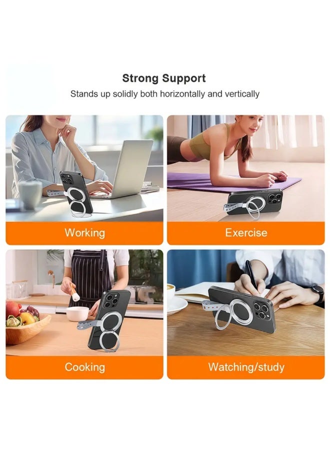 Magnetic Phone Ring Holder – 360° Rotation, Strong Grip, Compatible Stand for iPhone Series & Other Phones with Metal Ring Plate - Image 2
