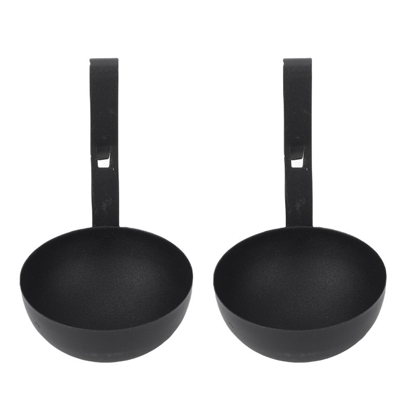 2pcs Egg Poacher Nonstick Easy to Clean Stainless Steel Poached Egg Cooker for Kitchen Black - Image 1