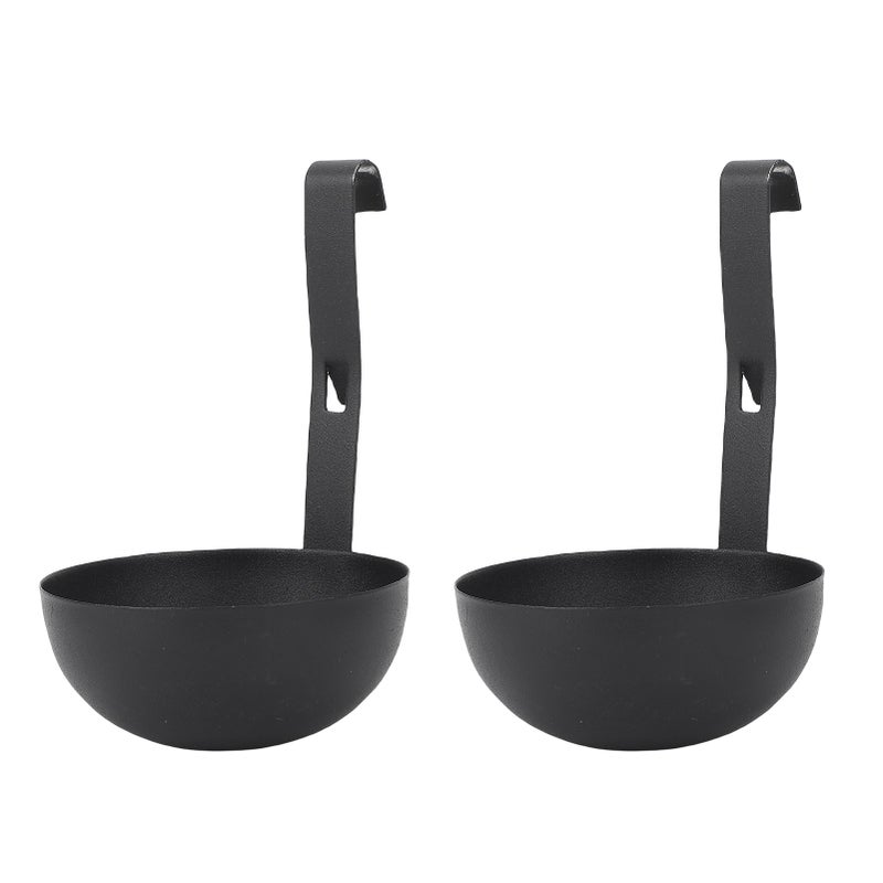 2pcs Egg Poacher Nonstick Easy to Clean Stainless Steel Poached Egg Cooker for Kitchen Black - Image 2