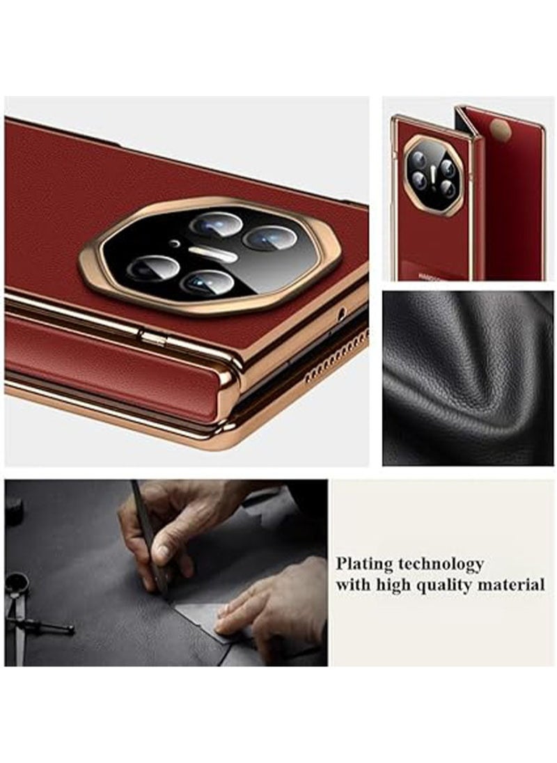 General - Case for Huawei Mate XT Ultimate (2024),Electroplated Foldable Anti-fall Phone Case with Front Screen Protection & Fully Wrapped Lens Protection & Hinge Protection & Stand - Image 1