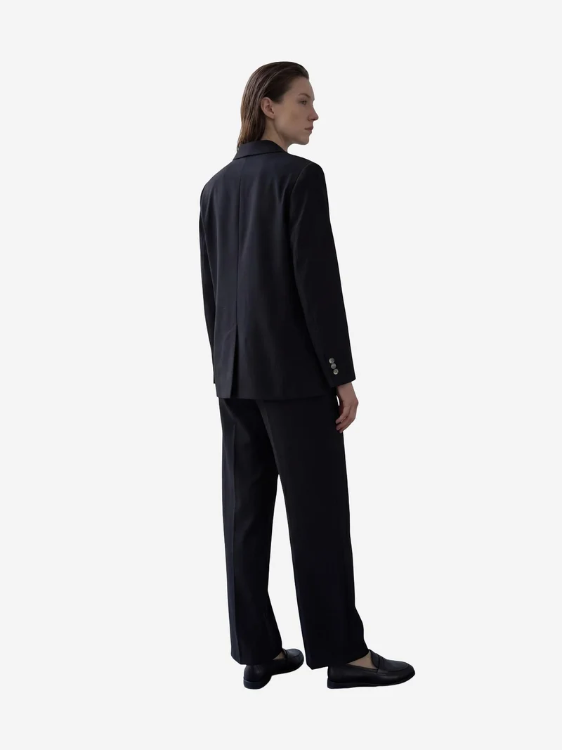 MY FASHION Black MY FASHION Cotton Linen Blazer with Button Closure for Women | Best Price UAE