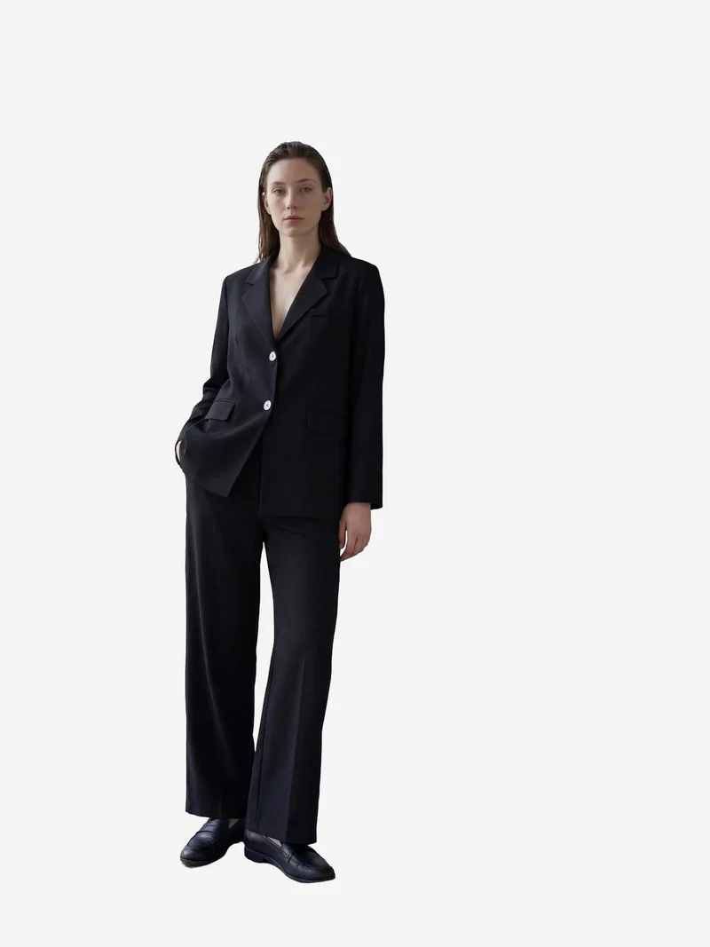 ماي فاشن MY FASHION Cotton Linen Blazer with Button Closure