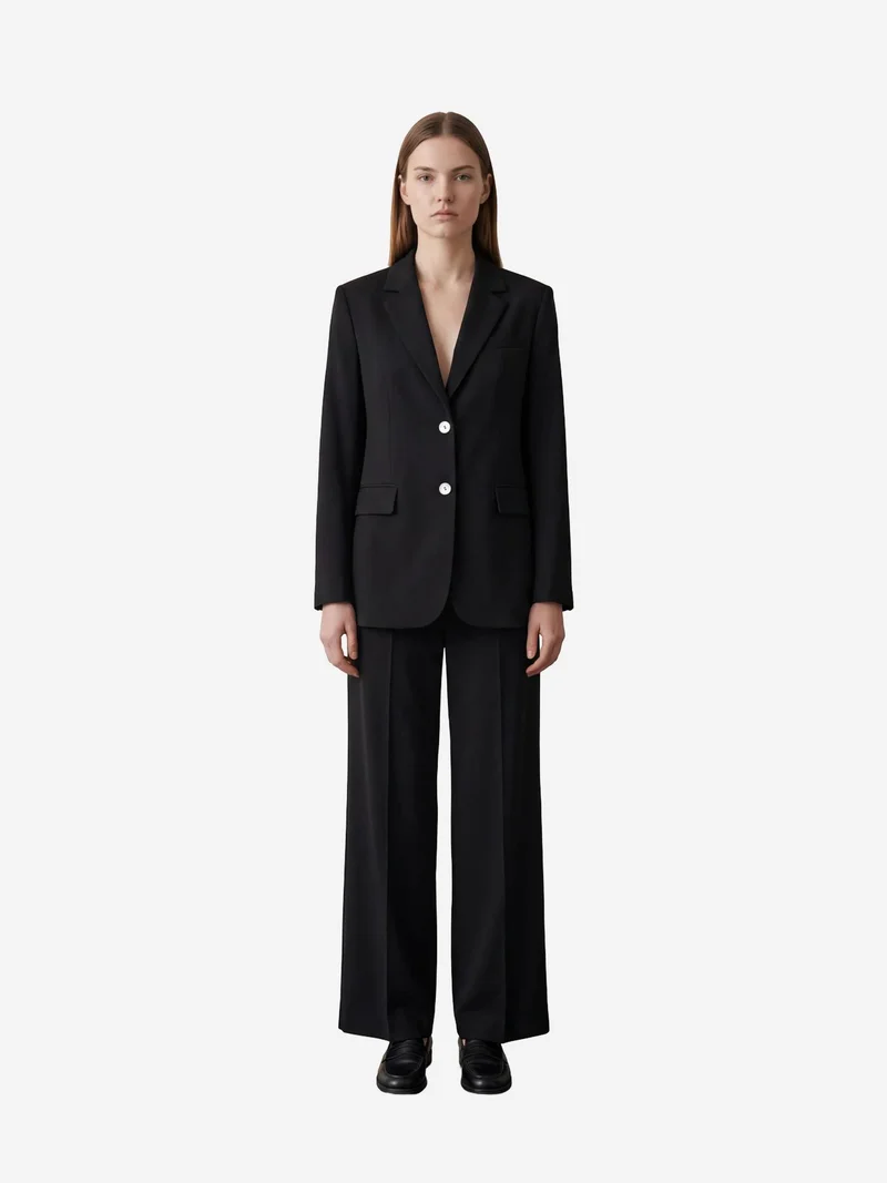 MY FASHION Black MY FASHION Cotton Linen Blazer with Button Closure for Women | Best Price UAE