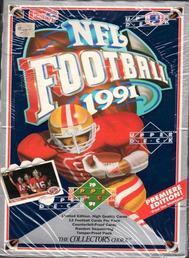 Upper Deck 1991 Upper Deck NFL Football Trading Cards Premiere Edition - Unopened Box (36 packs/Box) - Possible Brett Favre RC! - Image 1