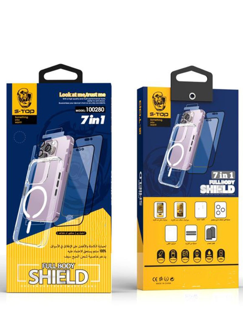 اس-توب مجموعة الحمايه ايفون 15 برو المتكاملة 7 في 1 حمايه تستحق الثقة - Image 1