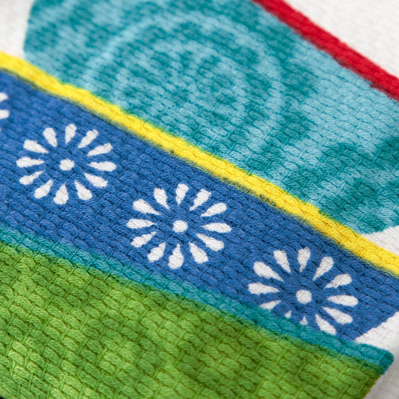 T-fal Textiles Double Sided Print Woven Cotton Kitchen Dish Towel Set, 2-pack, 16" x 26", Dish Stack Print - Image 3