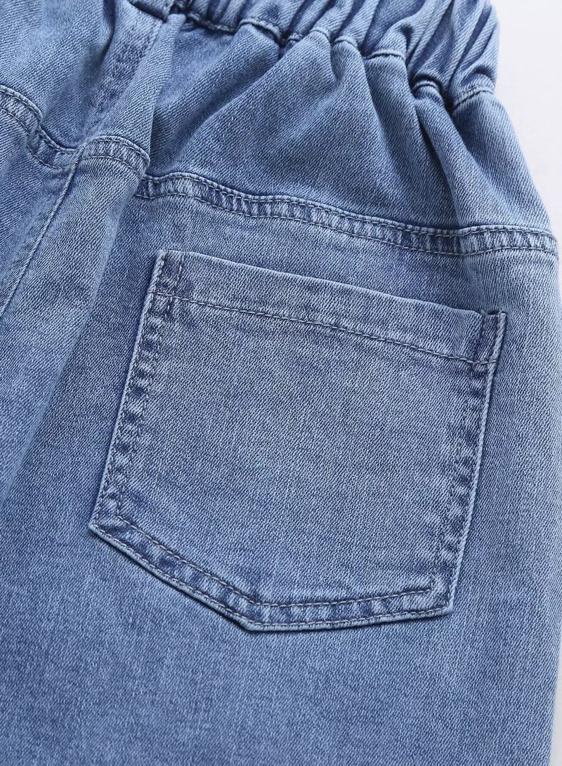 Girls Slant Pocket Wide Leg Jeans  - Image 3