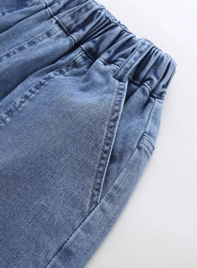 Girls Slant Pocket Wide Leg Jeans  - Image 4