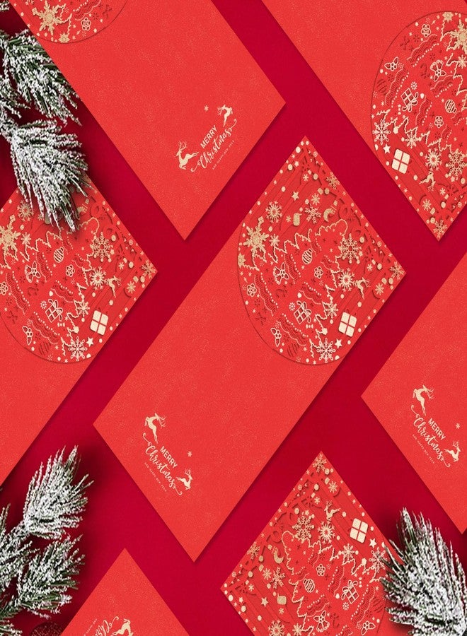 AVERZELLA Holiday Cash Envelopes (Pack of 20), Xmas Gold Foil Money Envelopes for Cash Gifts, Hollow-Out Cash Envelopes Money Holder for Cash For Christmas Day, Birthday,Holiday, New Year (Red) - Image 5