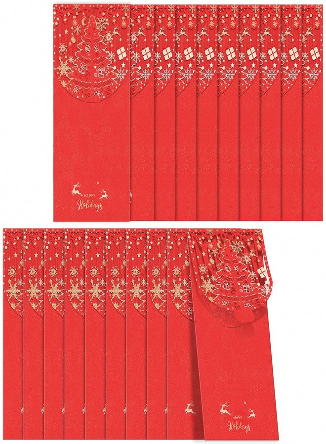 AVERZELLA Holiday Cash Envelopes (Pack of 20), Xmas Gold Foil Money Envelopes for Cash Gifts, Hollow-Out Cash Envelopes Money Holder for Cash For Christmas Day, Birthday,Holiday, New Year (Red) - Image 1