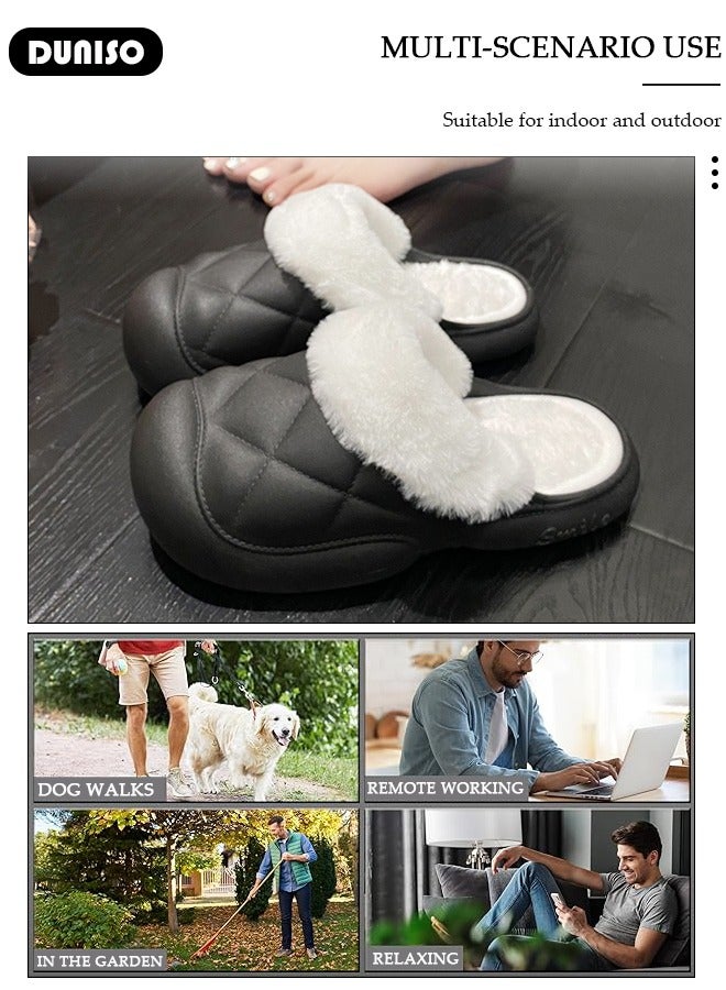 DUNISO House Slippers for Men and Women,Washable Lined Clogs, Fashion Warm Shoes with Thick Sole, Comfortable Home Fuzzy Slippers, Lightweight Non Slip House Shoes For Cozy Indoor Outdoor - Image 3