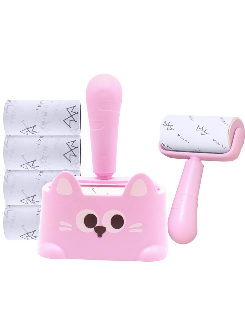 HOMESTAR Lint Roller with Storage Base, Extra Sticky Reusable Pet Hair Remover 5 Refills 300 Sheets Ergonomic Handle Dog Cat Lint Remover Adhesive Lint Brush for Clothes Bed Carpet Car Sofa Dust, - Image 1