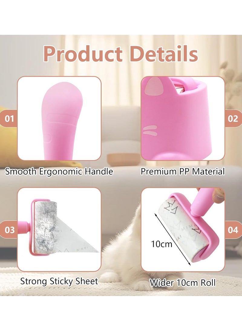 HOMESTAR Lint Roller with Storage Base, Extra Sticky Reusable Pet Hair Remover 5 Refills 300 Sheets Ergonomic Handle Dog Cat Lint Remover Adhesive Lint Brush for Clothes Bed Carpet Car Sofa Dust, - Image 2