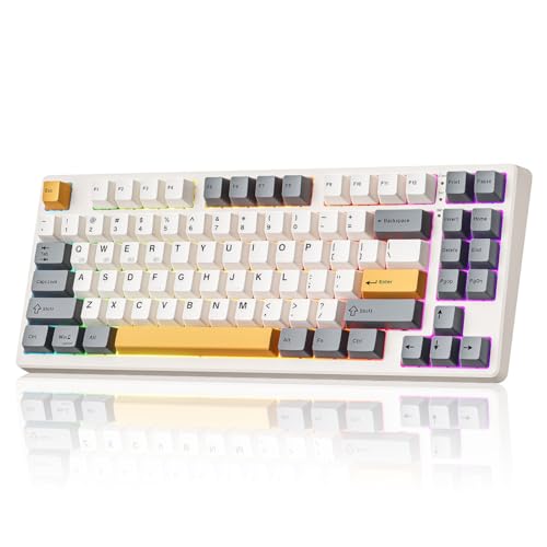 Kisnt Wireless Mechanical Keyboard,Gasket Mounted with Creamy Sound,Bluetooth/2.4GHz/USB-C,Custom Hot Swappable,RGB Backlit,75% Compact Layout for Gaming/Typing/Win/Mac/PC (Retro Beige,Linear Switch) - Image 2