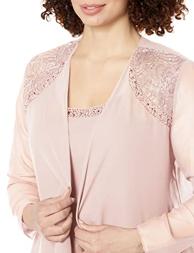 S.L. Fashions فستان س.ل. فاشنز للأم العروس مع سترة متعددة الطبقات وزخرفة على الكتف، وردي باهت، 14 صغير - Image 2