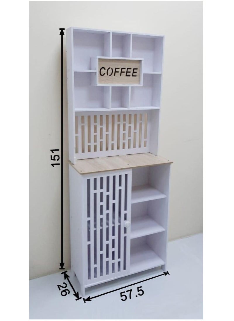 Generic - Farmhouse Coffee Bar Cabinet Buffet & Sideboard Kitchen Storage Cabinet Cupboard with  Kitchen Dining Living Room, - Image 1