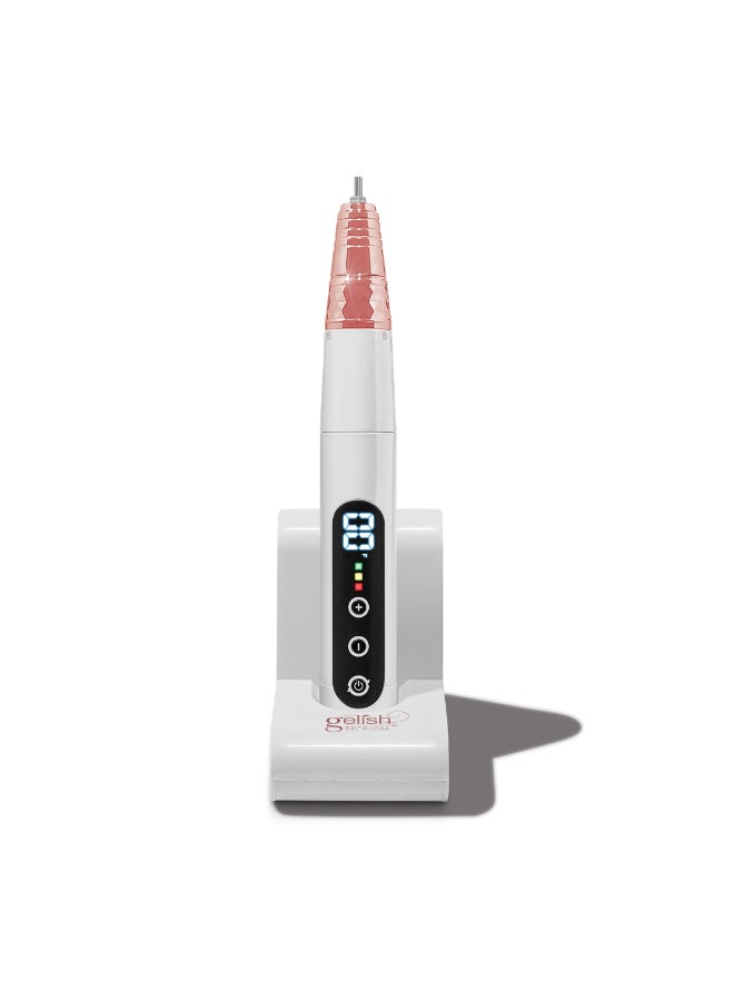 Gelish Go File Wireless Hybrid Electric Nail File 35000 RPM Professional Cordless EFile with Magnetic Charging Dock ControllerFree Quiet Low Vibration for Mani Pedi Pearl Rose Gold - Image 2