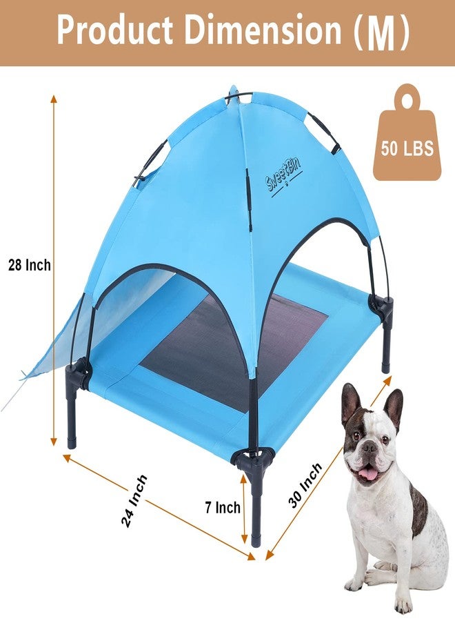 SweetBin S/M/L Outdoor Elevated Dog Cot with Canopy & Side Shade for Camping Small Medium Dogs (Carry Bag), Portable Cooling Raised Dog Bed with and Side for Beach - Image 2