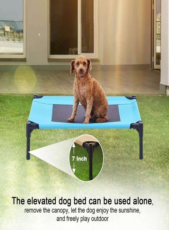 SweetBin S/M/L Outdoor Elevated Dog Cot with Canopy & Side Shade for Camping Small Medium Dogs (Carry Bag), Portable Cooling Raised Dog Bed with and Side for Beach - Image 3