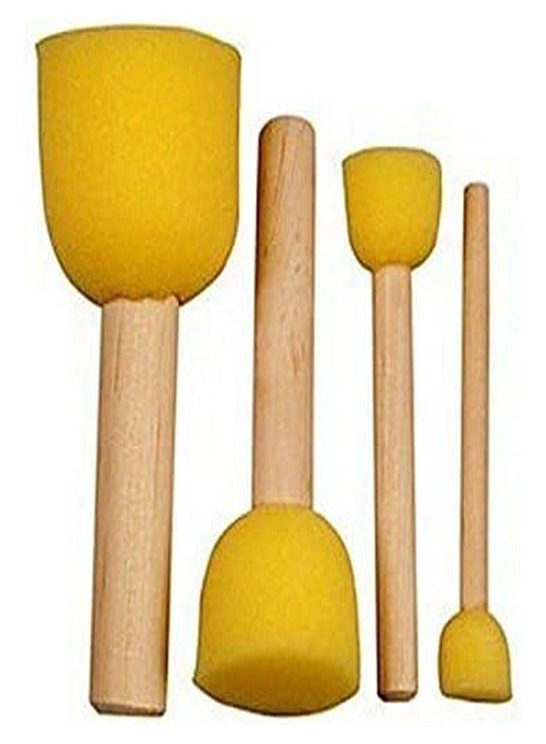 Smart Sponge Brush Set for Painting, Art and Craft Projects (Complete Set with Roller, Flat and Round Sponge Brushes) - Image 2