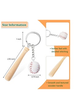 SYOSI Mini 3-Inch Wooden Bat with Baseball Keychain, for Kids Age 8+, Set Of 12 – Perfect for Team Giveaways, Sports  Souvenir Favors, Victory Parties, Gifts for Athletes, Moms, Dads  Coaches  - Image 1