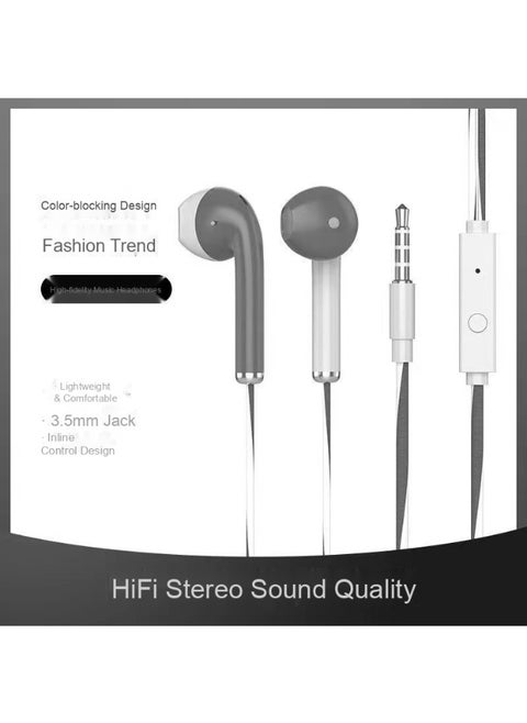New Wired Control Headphones with Deep Bass - Universal Gaming Earphones for Music, Compatible with Apple/Android/Huawei