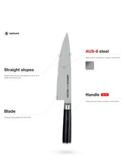 Samura Samura MO-V Chef's Knife | 8 Inch Blade | G-10 Handle with Stainless Steel Bolster | Single-Layer Molybdenum-Vanadium Steel | Precision Cutting | Corrosion Resistant  - Image 2
