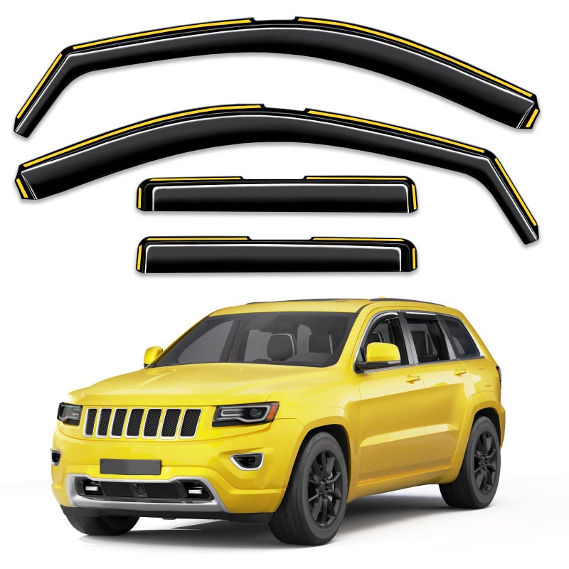 Deejecsun inChannel Window Rain Guards Fit for Jeep Grand Cherokee 20112021 NOT for L Rain Guards Extra Durable Side Window Visors Deflectors Vent Visors Vent Shades Car Accessories 4 pcs - Image 3