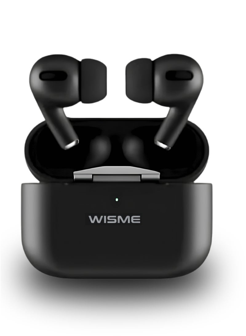 Wisme T26 Wireless Earbuds, Bluetooth Earbuds with Up to 24 Hours Playback Time, Sleek & Ergonomic Design, HiFi Stereo Sound, Touch Control, Type-C Fast Charging, Premium Wireless Earphones for Android & iPhone – Black - Image 2