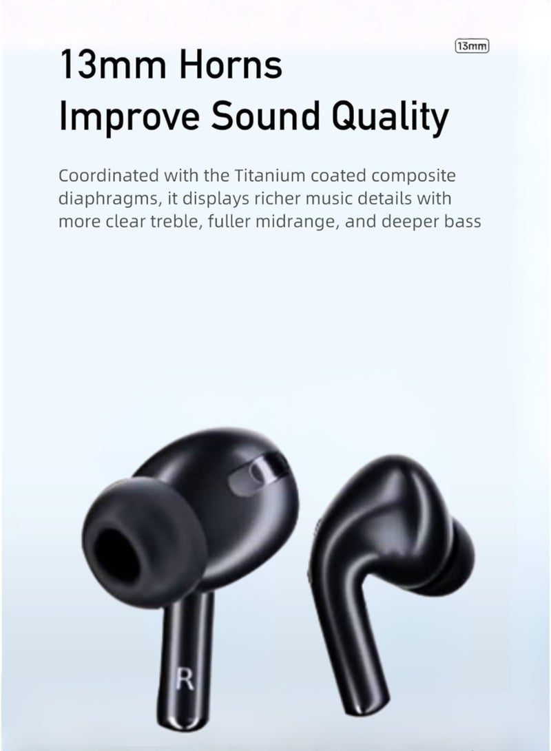 Wisme T26 Wireless Earbuds, Bluetooth Earbuds with Up to 24 Hours Playback Time, Sleek & Ergonomic Design, HiFi Stereo Sound, Touch Control, Type-C Fast Charging, Premium Wireless Earphones for Android & iPhone – Black - Image 5