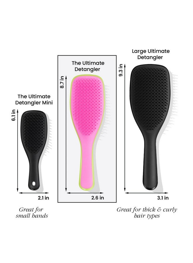 TANGLE TEEZER The Naturally Curly Ultimate Detangling Brush Dry And Wet Hair Brush Detangler For 3C To 4C Hair Cyber Lime & Pink - Image 5
