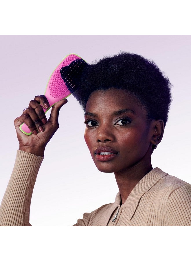 TANGLE TEEZER The Naturally Curly Ultimate Detangling Brush Dry And Wet Hair Brush Detangler For 3C To 4C Hair Cyber Lime & Pink - Image 4