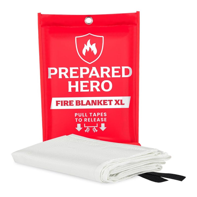 Prepared Hero Prepared Hero Extra Large Emergency Fire Blanket - 1 Pack - Extra Large Fire Suppression Blanket for Kitchen, 47” x 71” XL Fire Blanket for Home, Fiberglass Fire Blanket, XL  - Image 1
