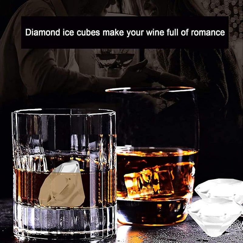 IBAMA 8 Cavity Reusable Ice Cube Tray Diamond Ice Mold Maker Silicone Ice Ball Mold, Easy Release Ice Cube Molds Trays for Cocktails, Juice, Whiskey, Beverage, Beer, BPA Free (Black) - Image 5