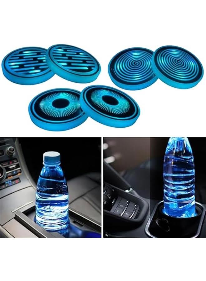 Loquat LED Cup Holder Lights, Car Water Coaster, Cup Coasters, USB Charging Cup Mat, Car LED Water Coaster Intelligent Sensor Touch Switch Vibrant Colors Enhance Car's Atmosphere Water Coaster (Style 2) - Image 2
