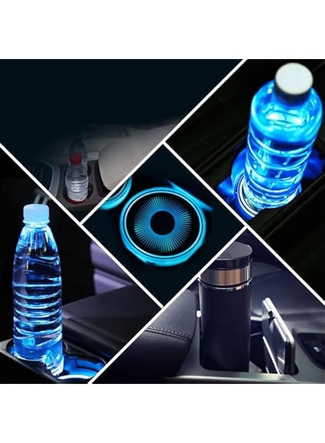 Loquat LED Cup Holder Lights, Car Water Coaster, Cup Coasters, USB Charging Cup Mat, Car LED Water Coaster Intelligent Sensor Touch Switch Vibrant Colors Enhance Car's Atmosphere Water Coaster (Style 2) - Image 5