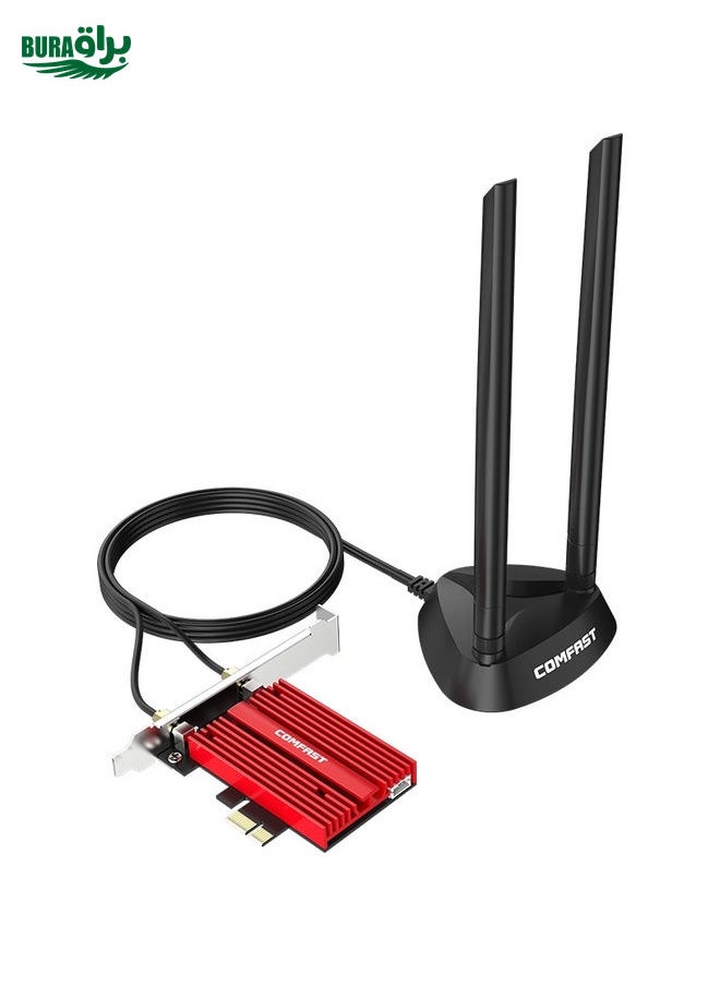 BURAQ COMFAST CF-AX200 Plus Dual-Band High-Power Wireless Network Card 3000Mbps High-Speed WiFi PCI-E Gaming Wireless Network Card(AX200 Plus)  - Image 1