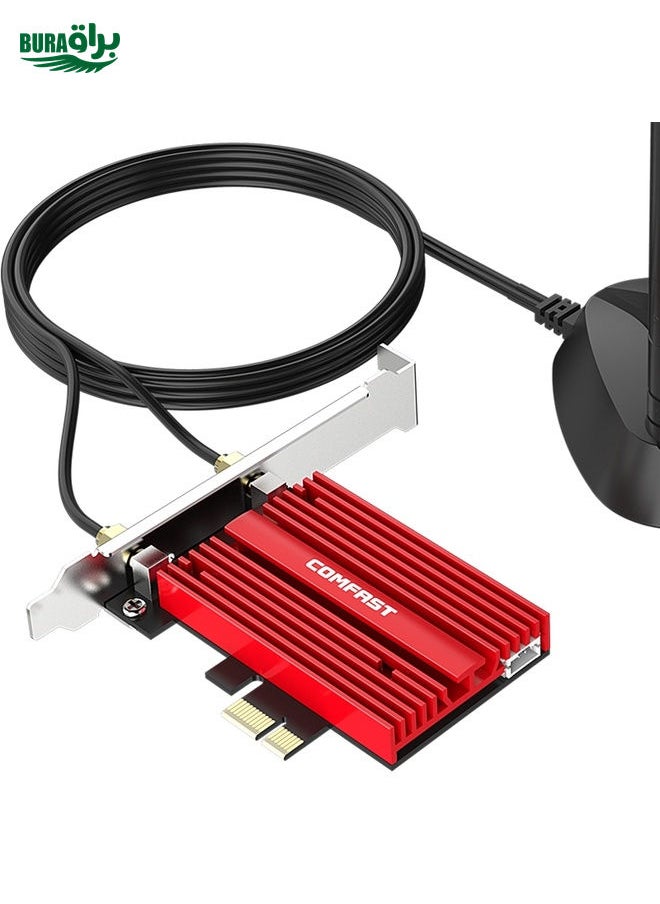 BURAQ COMFAST CF-AX200 Plus Dual-Band High-Power Wireless Network Card 3000Mbps High-Speed WiFi PCI-E Gaming Wireless Network Card(AX200 Plus)  - Image 3