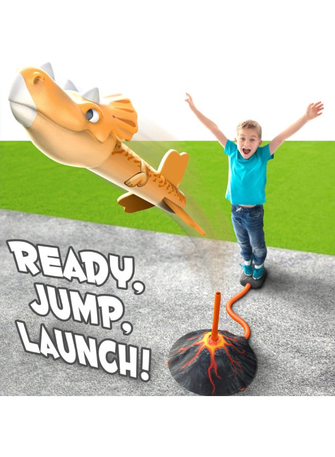 McDou Dinosaur Rocket Launcher Toy - Dino Blasters for Kids, Launch Up to 100 ft, Outdoor/Indoor Fun, Birthday Gift for Boys & Girls Age 3 - 7 Years Old, STEM Learning Dinosaur Toy - Image 4