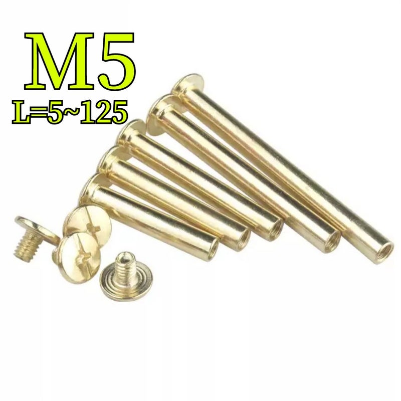M5x85mm 5Pcs Binding Screw Chicago Screw Plating Rivet Screw Fastener - Image 5