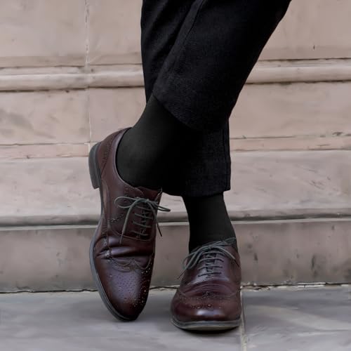 FOOTPRINTS Odourfree Organic Cotton & Bamboo Men Formal Socks | Black | Pack of 5 - Image 4