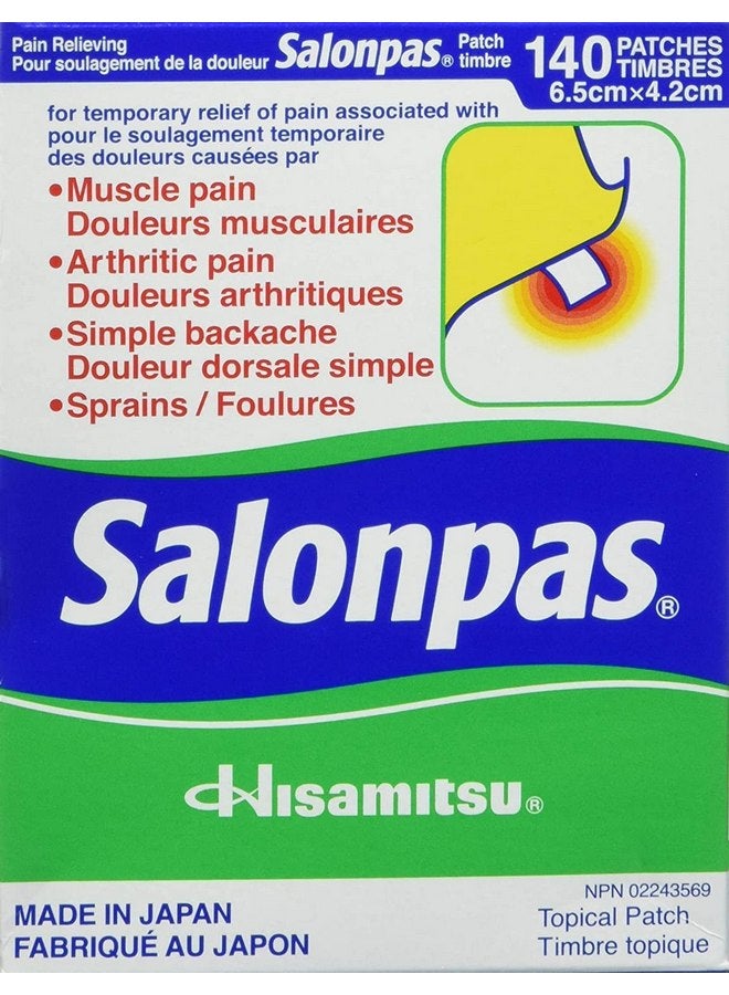 Salonpas Pain Relieving Patch, 140 Patches x 2pk - Image 1