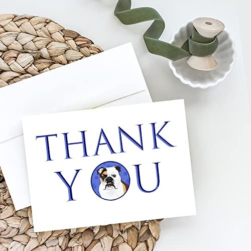 Caroline's Treasures CK9003GCA7P English Bulldog Tricolor #3 Thank You Greeting Cards and Envelopes Pack of 8 Blank Cards with Envelopes Whimsical A7 Size 5x7 Blank Note Cards - Image 2
