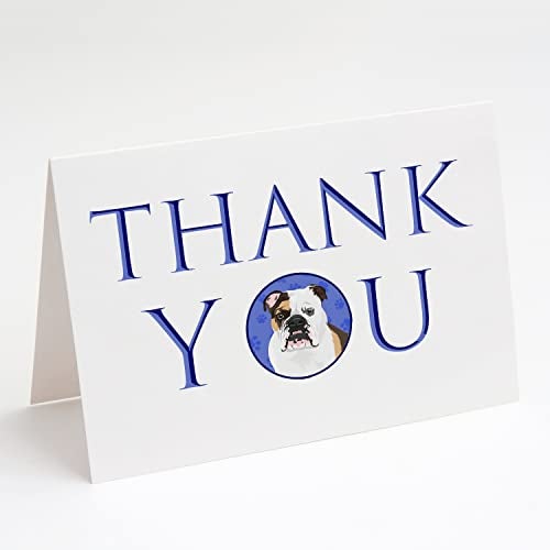 Caroline's Treasures CK9003GCA7P English Bulldog Tricolor #3 Thank You Greeting Cards and Envelopes Pack of 8 Blank Cards with Envelopes Whimsical A7 Size 5x7 Blank Note Cards - Image 4