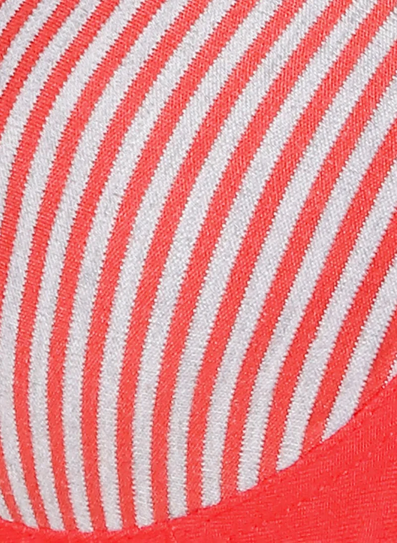 Clovia Red Clovia Non-Padded Non-Wired Full Coverage Striped Spacer Cup T-shirt Bra in Red - Cotton for Women | Best Price UAE