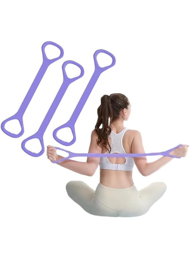 S-TOP Fitness Resistance Band, Elastic Bands for Working Out,Arm,Back Training Elastic Ropes, Exercise Equipment for Yoga, Pilates,Physical Therapy,Stretchingï¼ˆ3 Packï¼‰ï¼ˆPurpleï¼‰ - Image 1